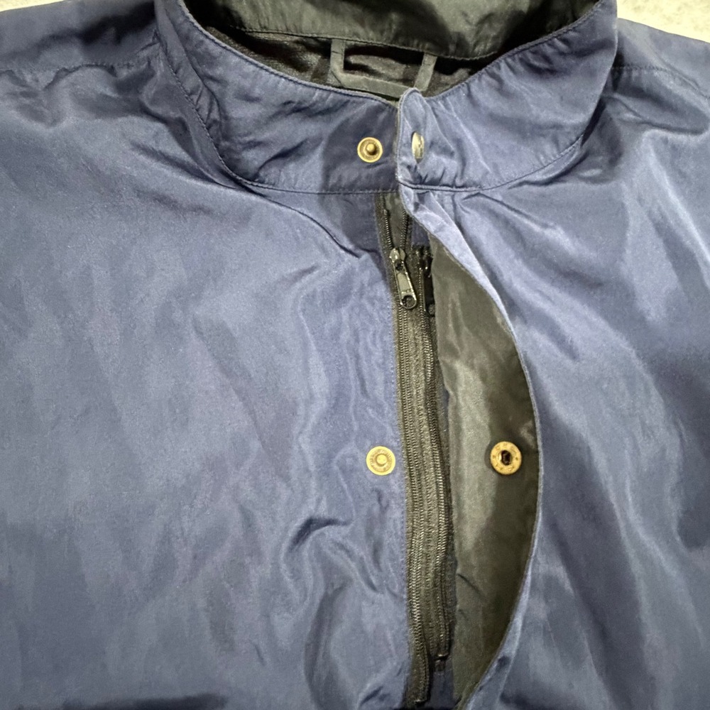 FootJoy DryJoys Golf Windbreaker Mens Large Navy Blue Short Sleeve Zip - Picture 5 of 9